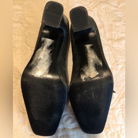 Vintage shoes Karen Scott Edwardian Inspired bow front gray heels - Picture 8 of 14